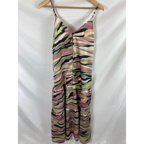 Ted Baker Warrenn Printed Button Through Cami Dress in dusky pink size 00 - Picture 2 of 8